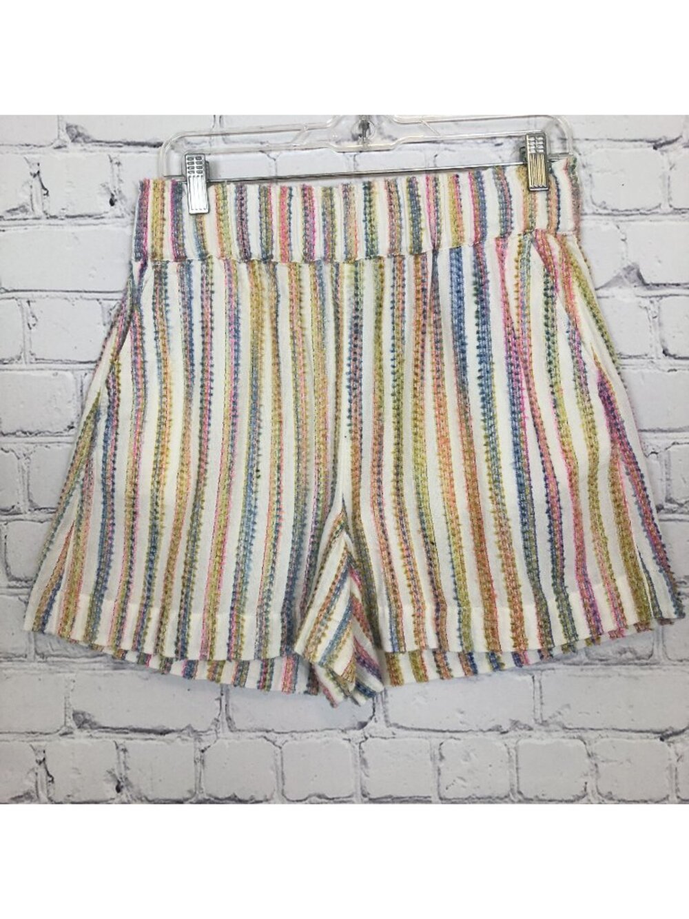 Lou & Gray Colorful Textured Stripe Shorts Size S Cotton Blend